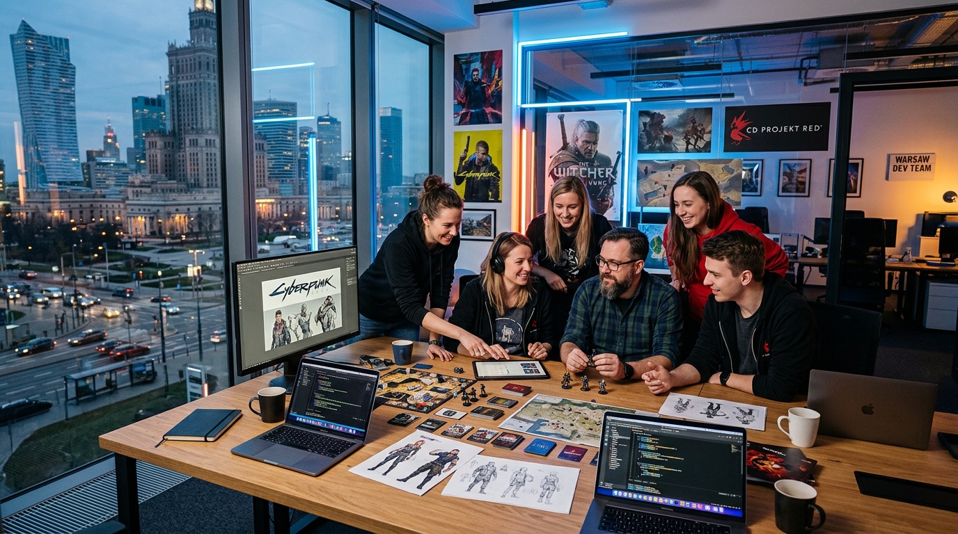 PixForge game design team collaboration session in Warsaw