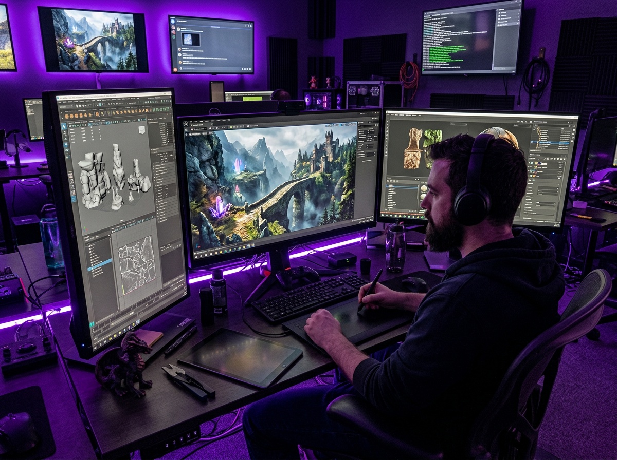 3D level design for fantasy adventure game