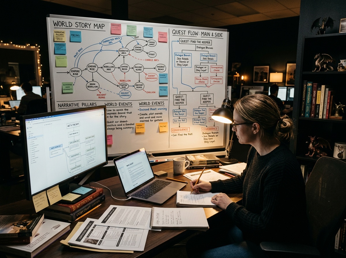 Narrative design and quest system for game project